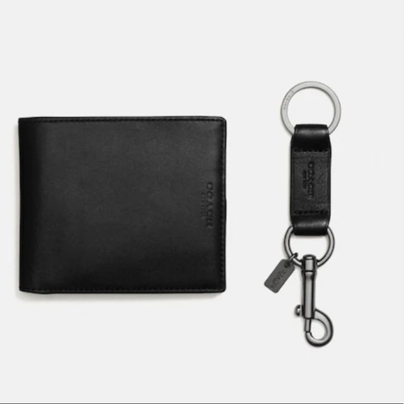 NWT Coach Boxed 3 in 1 leather Wallet Gift Set Black - Picture 5 of 6